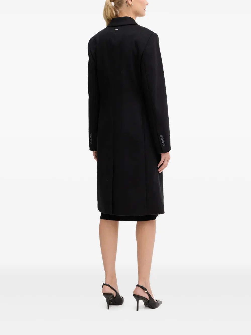 Hugo Boss Button Pocket Coat In Black