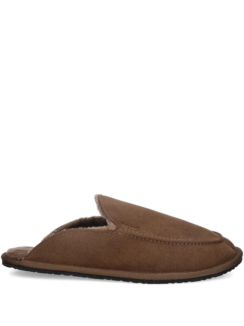 BOSS MSFR topstitched slippers | Brown | Image 1
