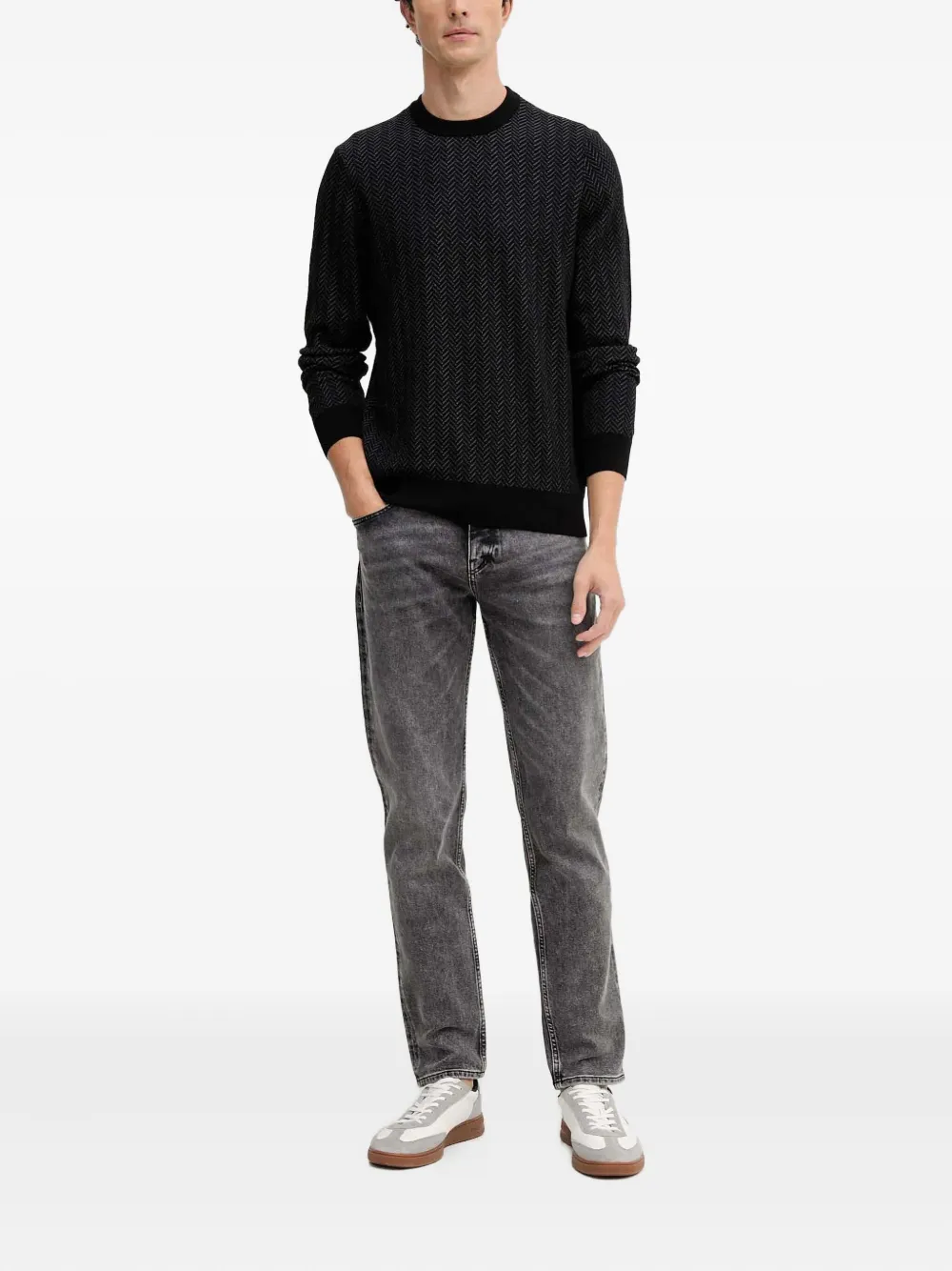 BOSS straight-leg jeans - Grijs