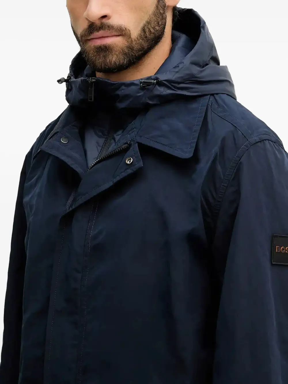 BOSS Gelaagde jas met capuchon Blauw