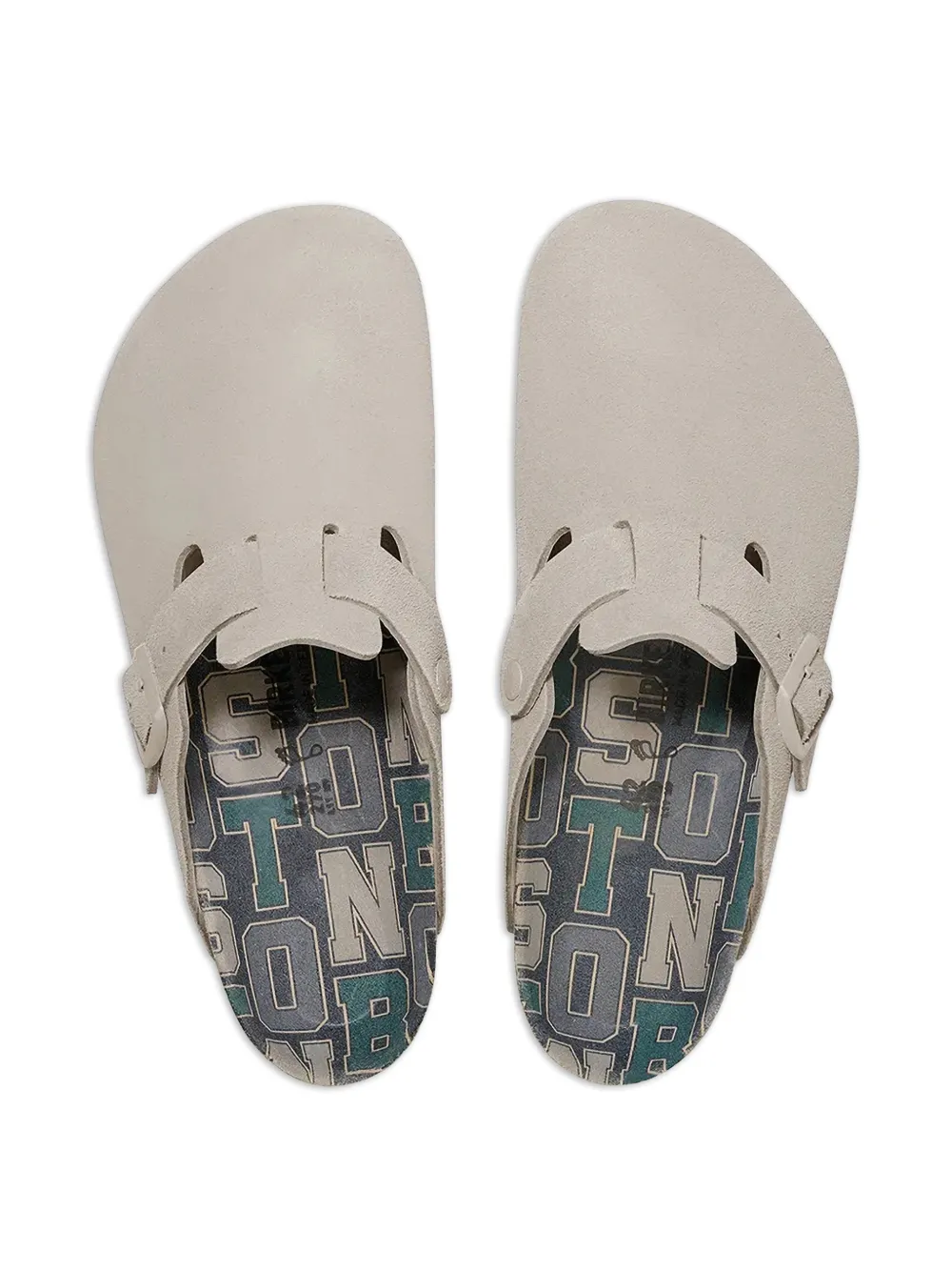 Birkenstock Boston muiltjes met gesp Beige