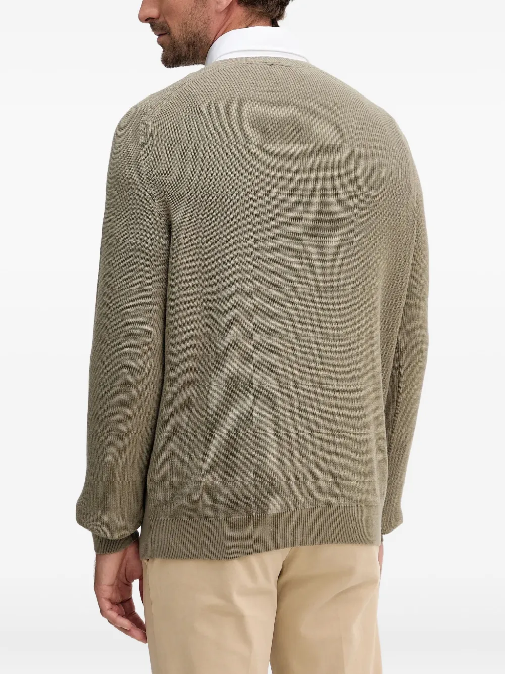 BOSS Sweater met logopatch Bruin