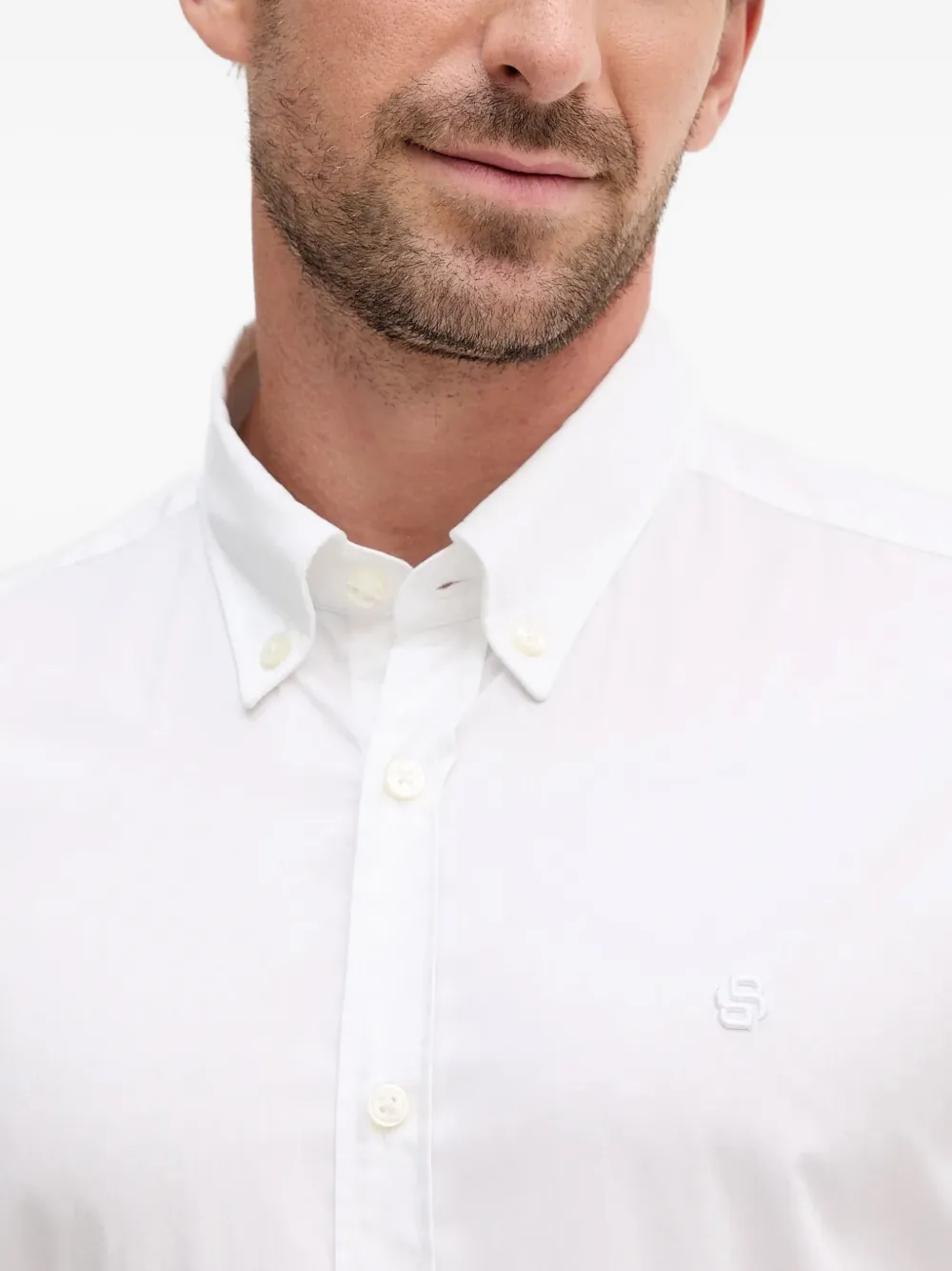 BOSS Overhemd met geborduurd logo Wit