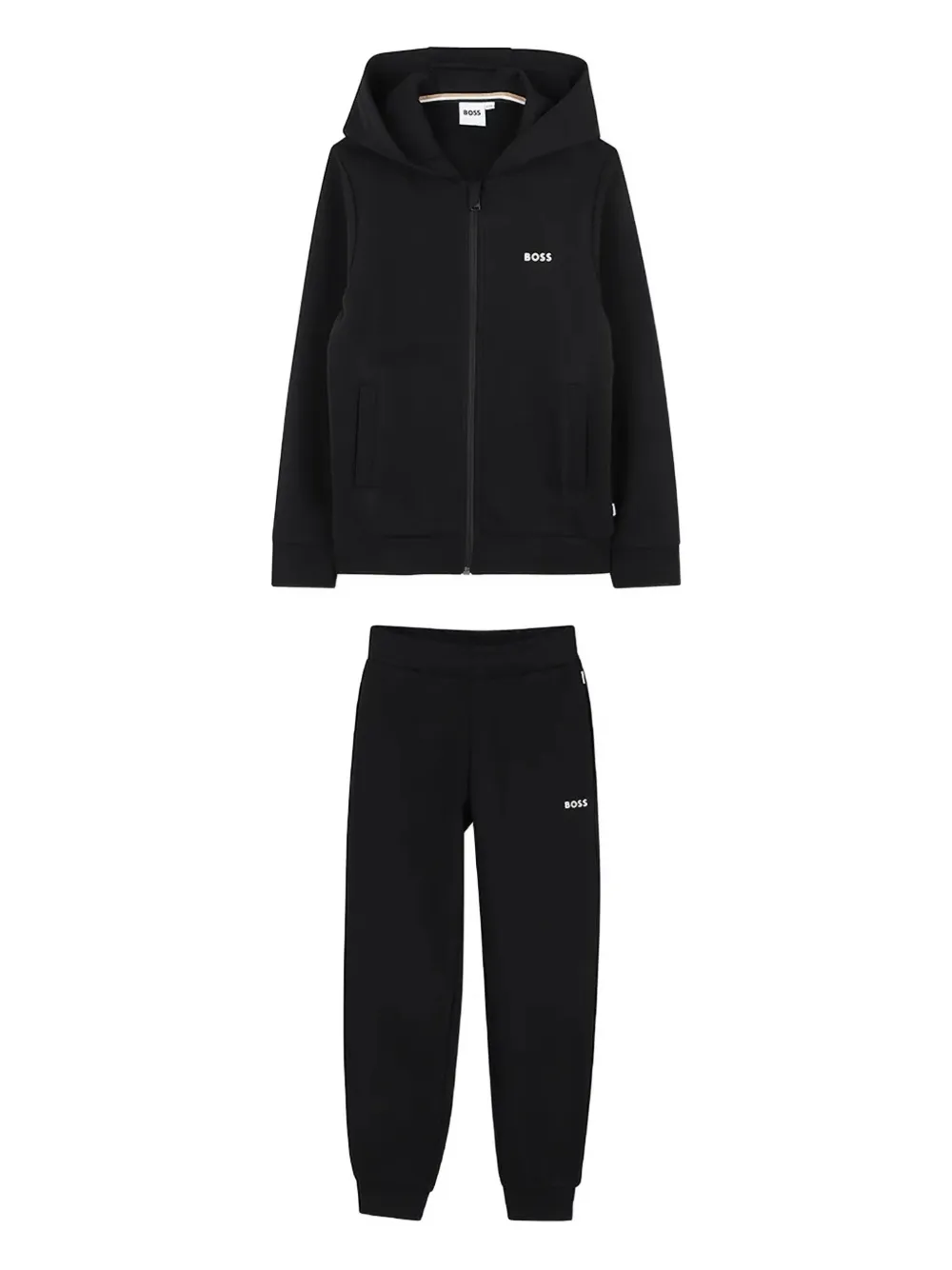 Hugo Boss Kids' Zip-up Hooded Tracksuit (set Of Two) In Black