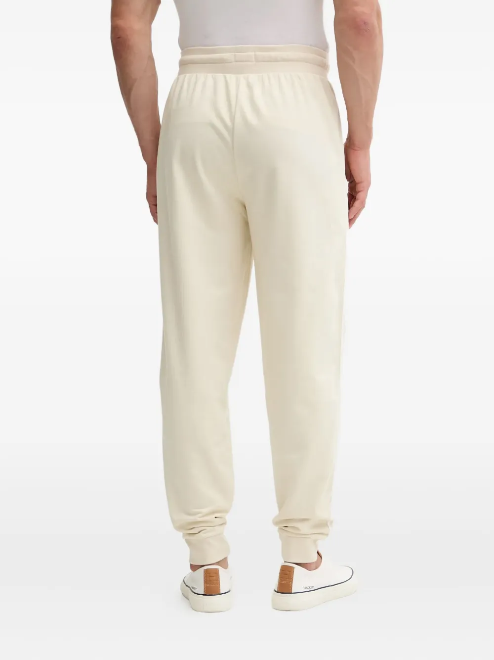 BOSS Broek met trekkoordtaille en streepdetail Beige