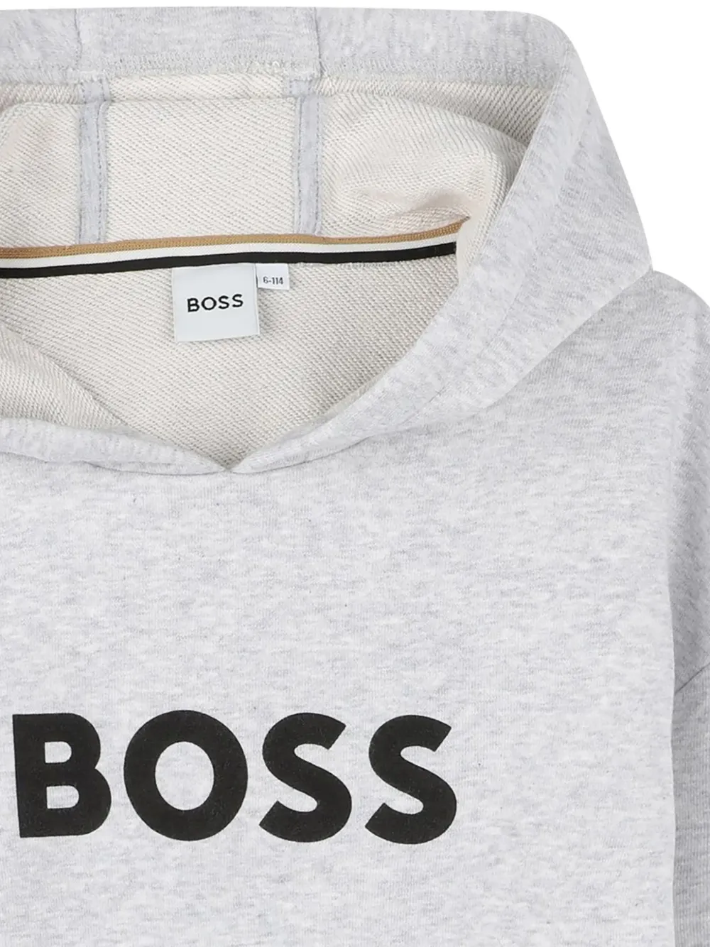 BOSS Hoodie met logoprint Grijs