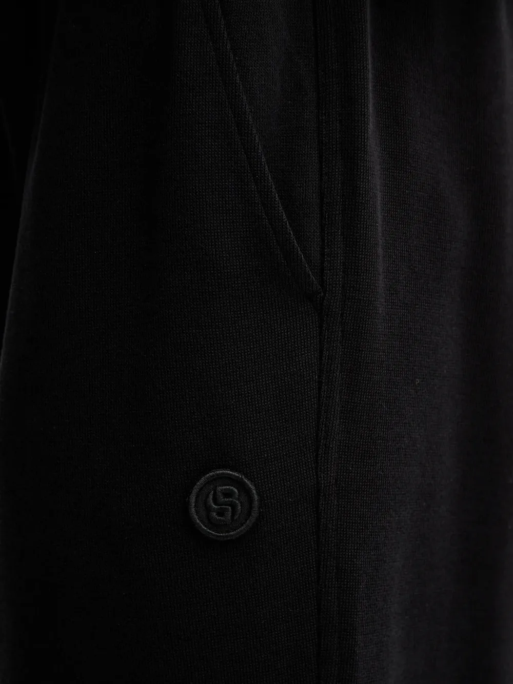 BOSS Trainingsbroek met trekkoord en logodetail Zwart