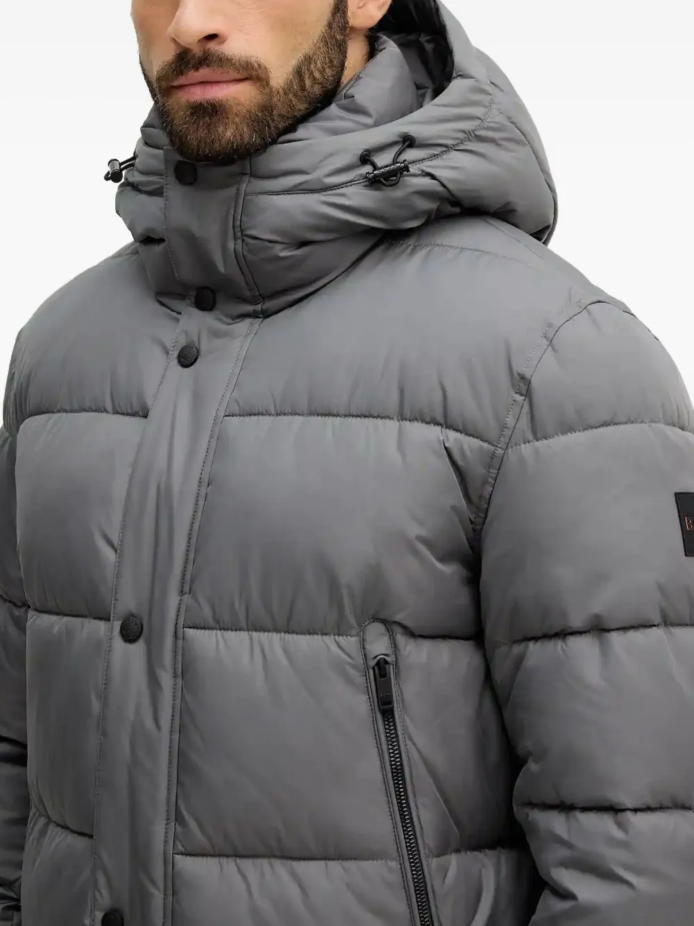 BOSS Omaris gewatteerd jack met capuchon Grijs