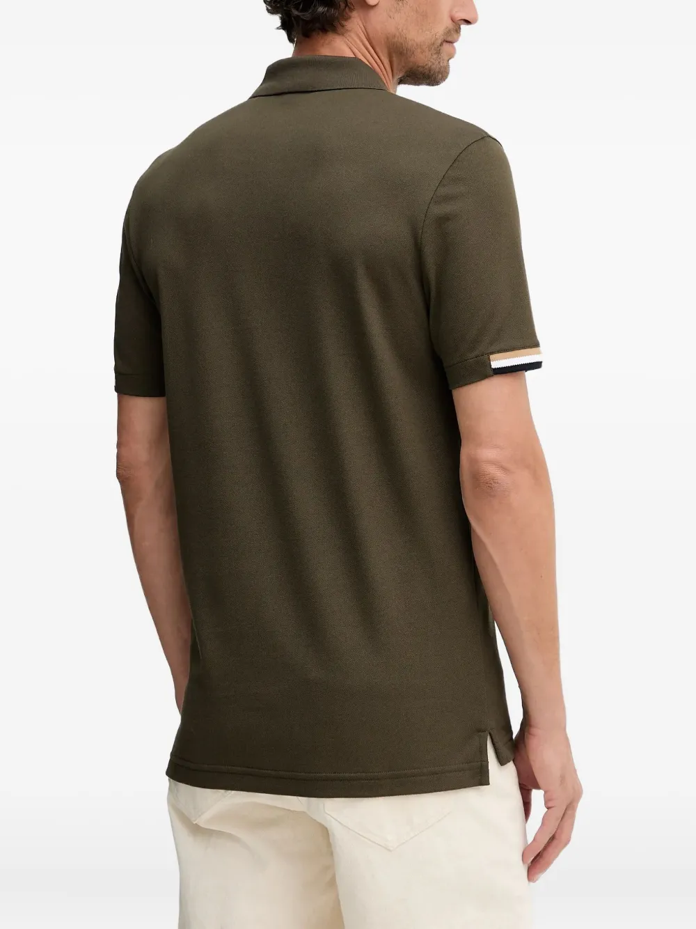 BOSS Parlay poloshirt met streepdetail Groen