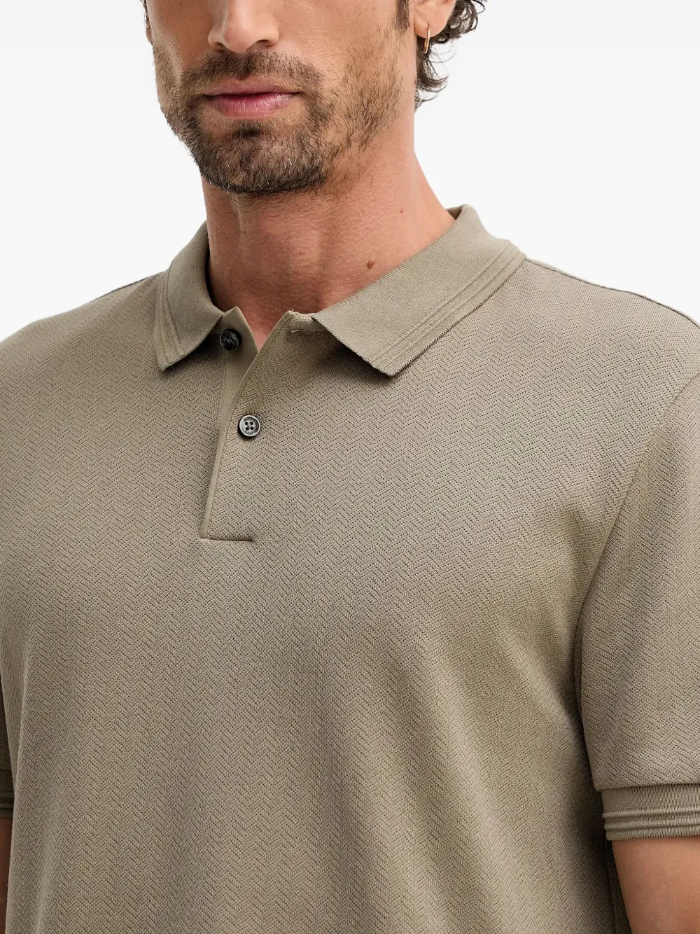 BOSS Parlay 240 poloshirt met visgraatpatroon Beige