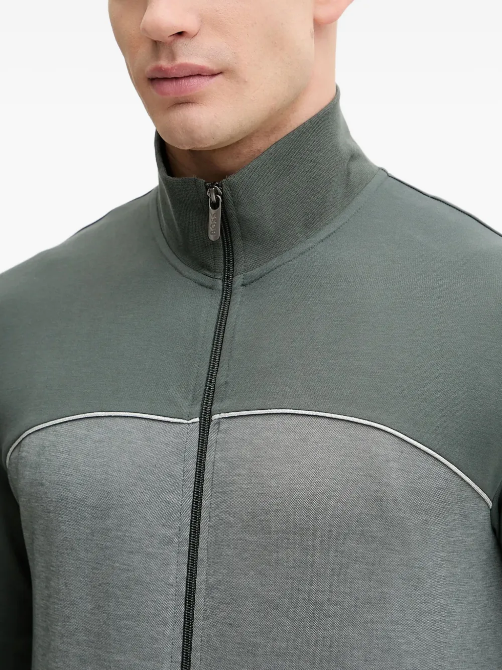 BOSS Sweater met vlakken en rits Grijs