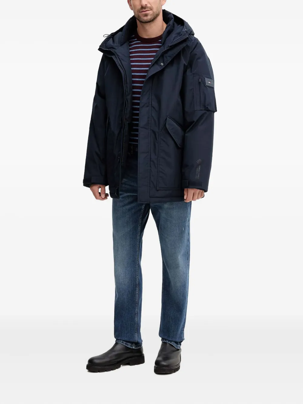 BOSS logo-patch jeans - Blauw