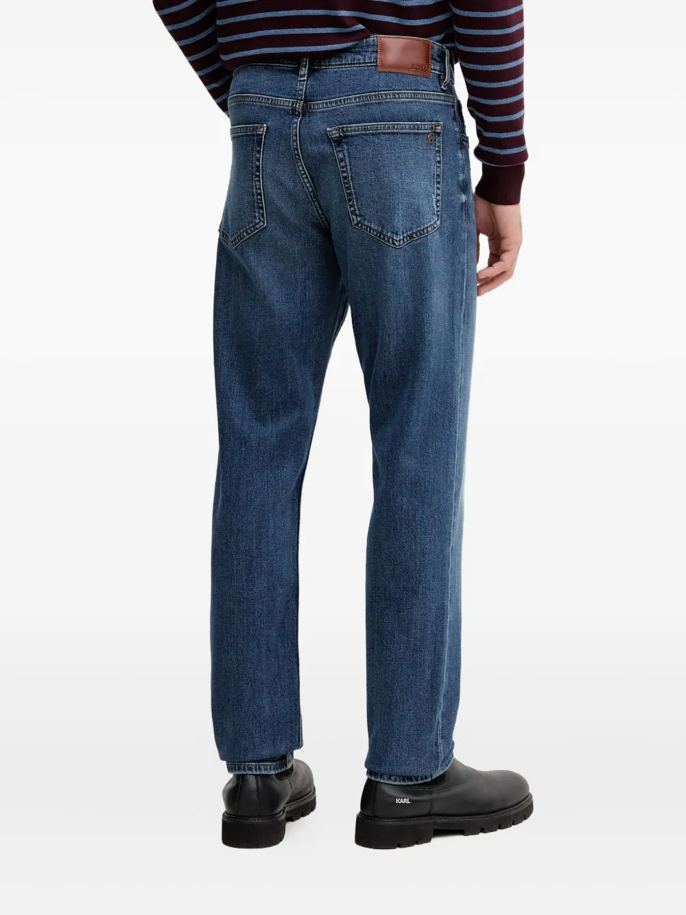 BOSS Jeans met logopatch Blauw