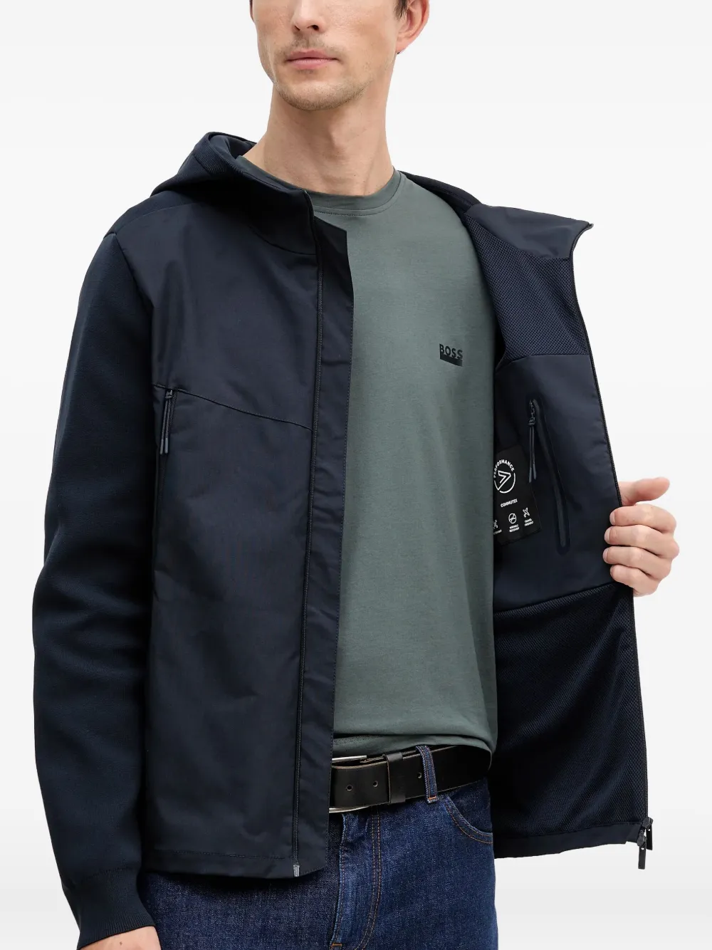 BOSS Jack met capuchon Blauw