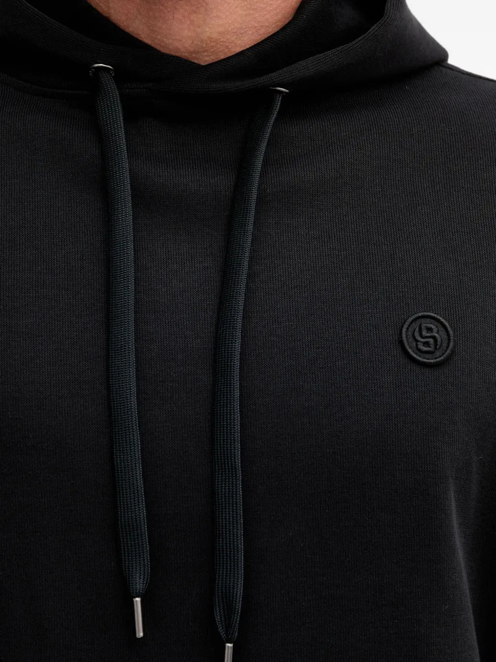 BOSS Hoodie met opgestikte zak Zwart