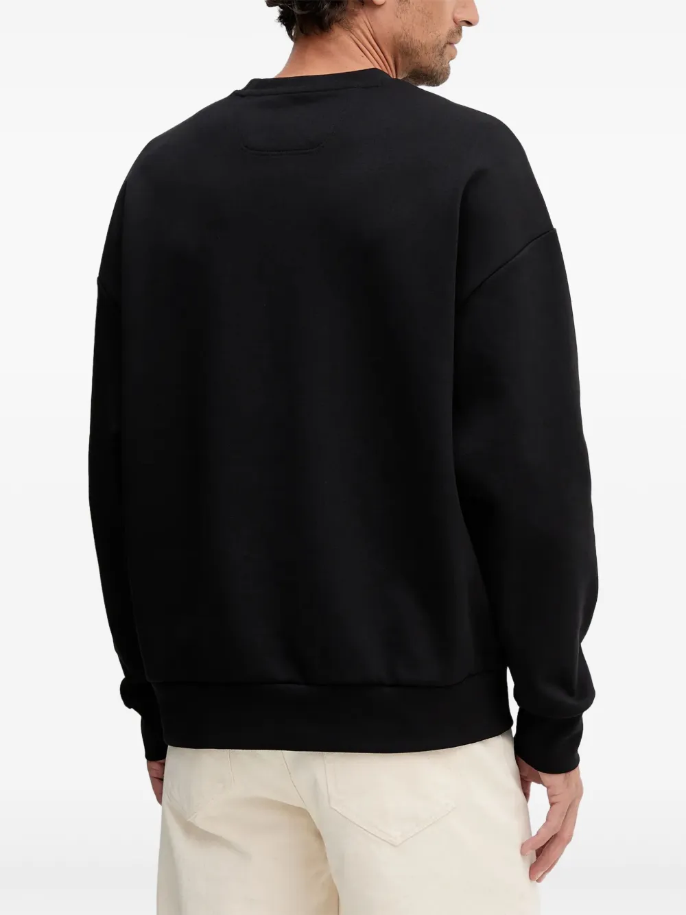 BOSS Stenson Zone sweater met ronde hals en grafische print Zwart