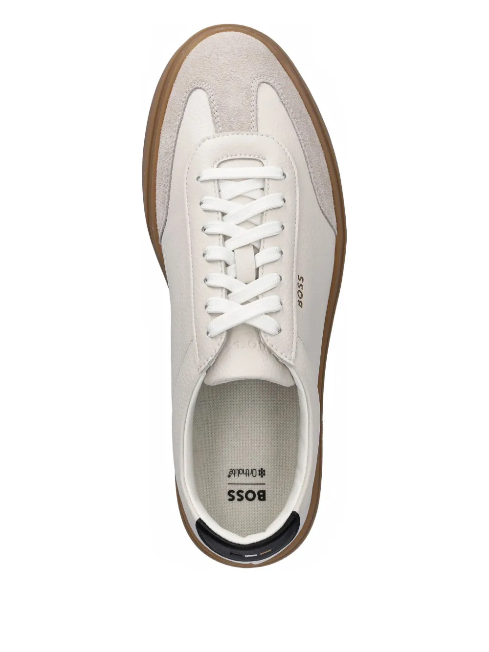 BOSS Kieran leren sneakers Wit