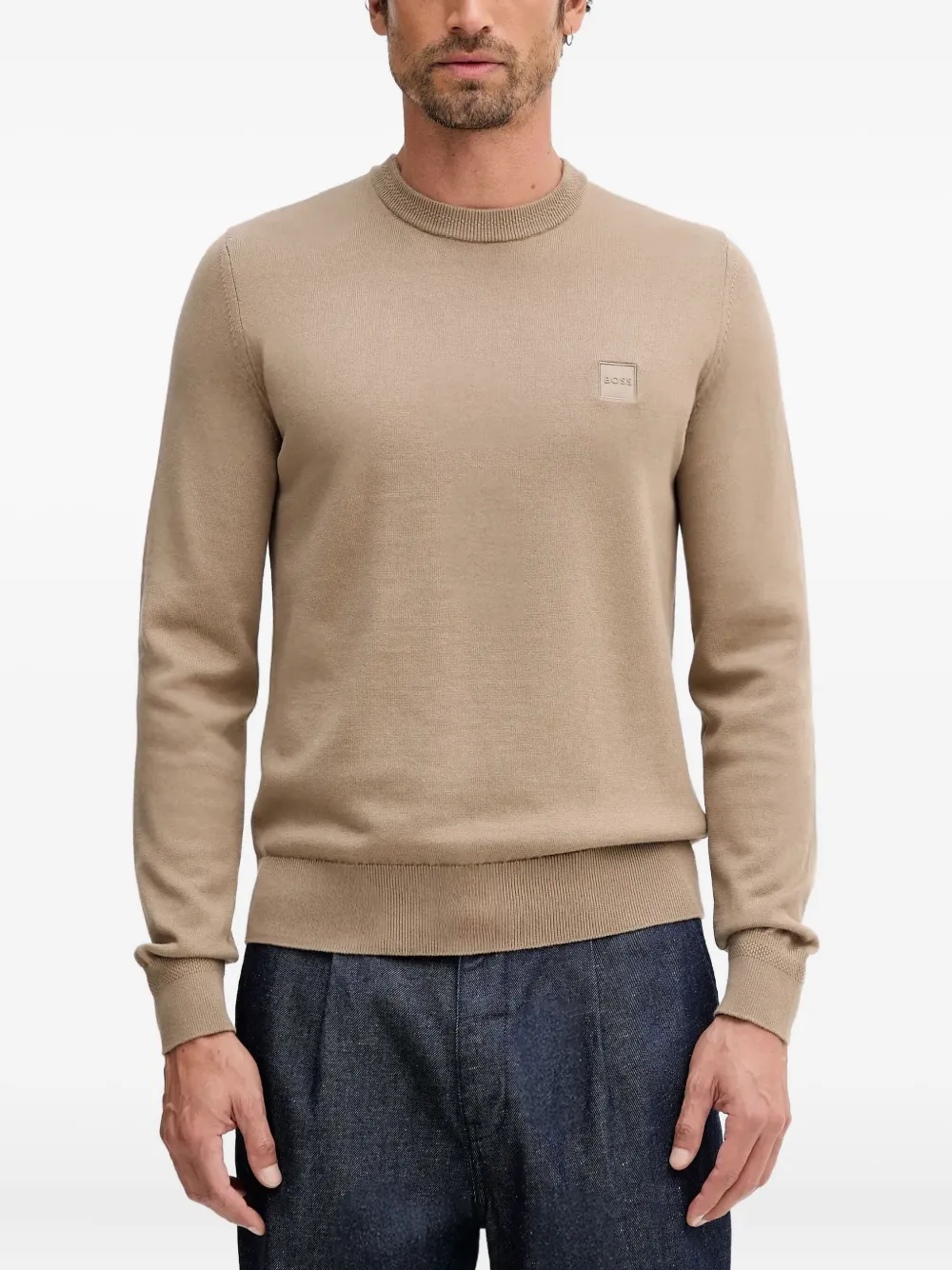 BOSS pull à patch logo | tons neutres | Image 1