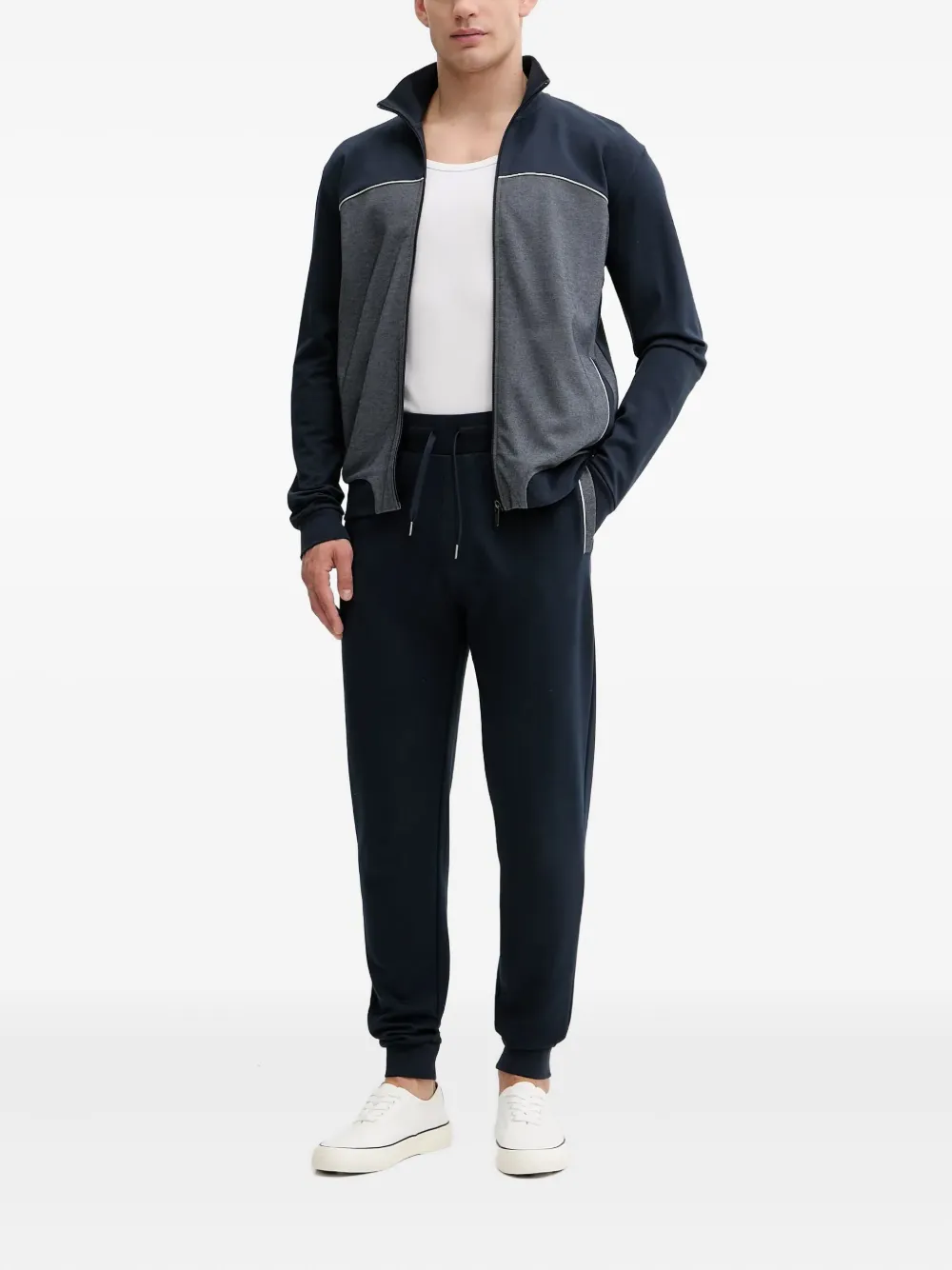 BOSS Trainingsbroek met streepdetail - Blauw