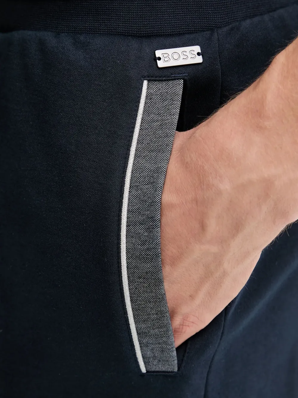 BOSS Trainingsbroek met streepdetail Blauw