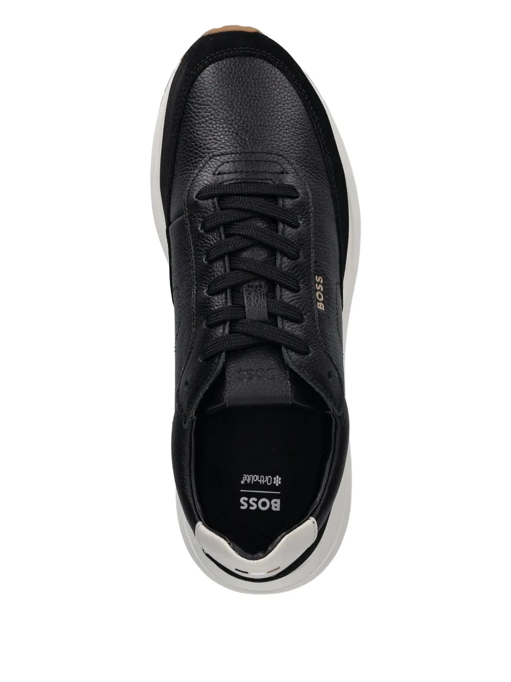 BOSS Sneakers met suède vlak Zwart