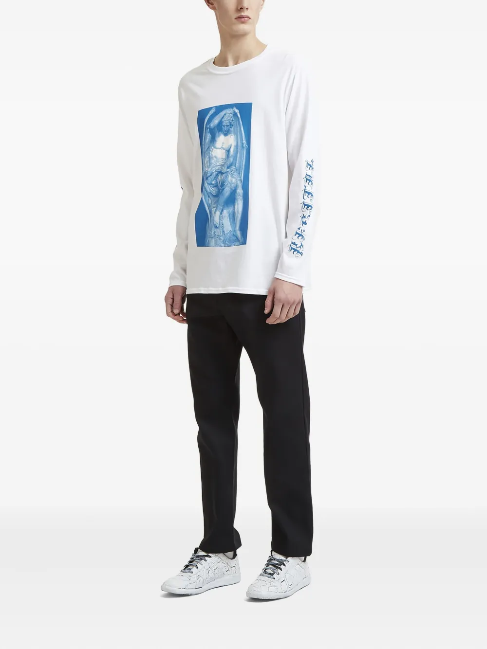 Brooks Ditto Graphic-print Long-sleeve T-shirt In White