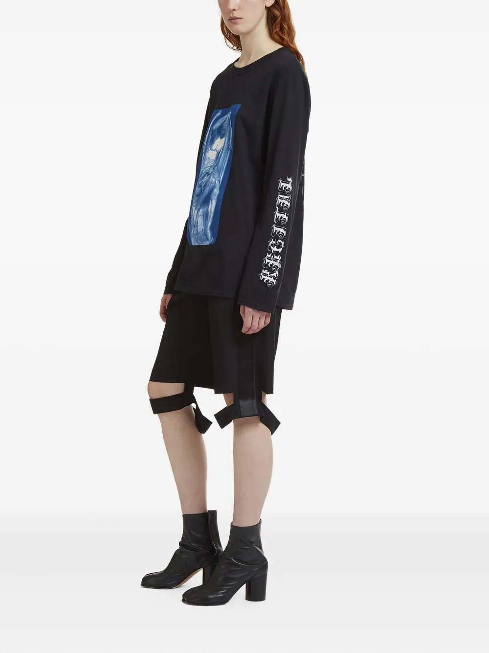 Brooks Graphic-print Long-sleeve T-shirt In Black