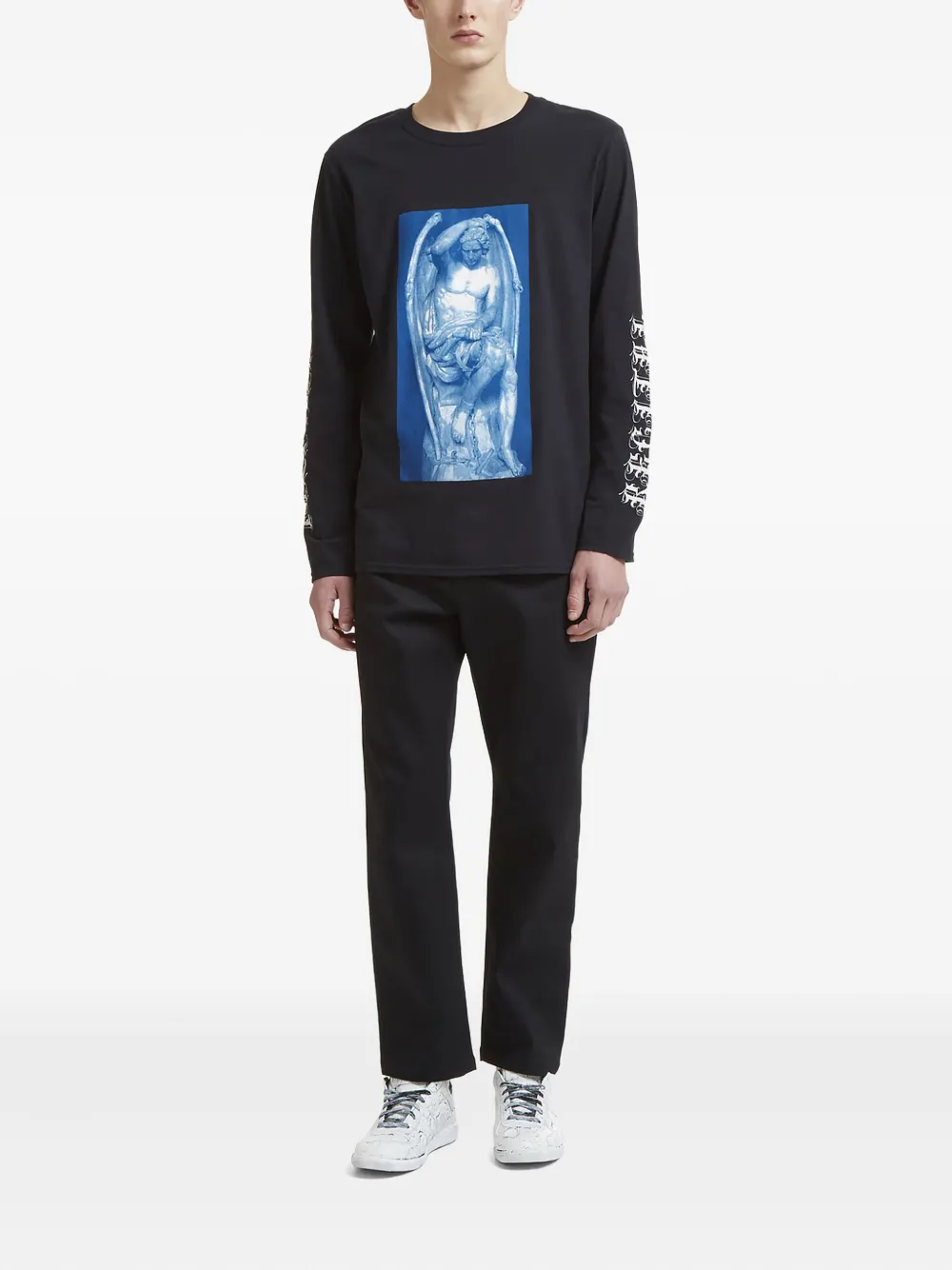 Brooks Graphic-print Long-sleeve T-shirt In Black
