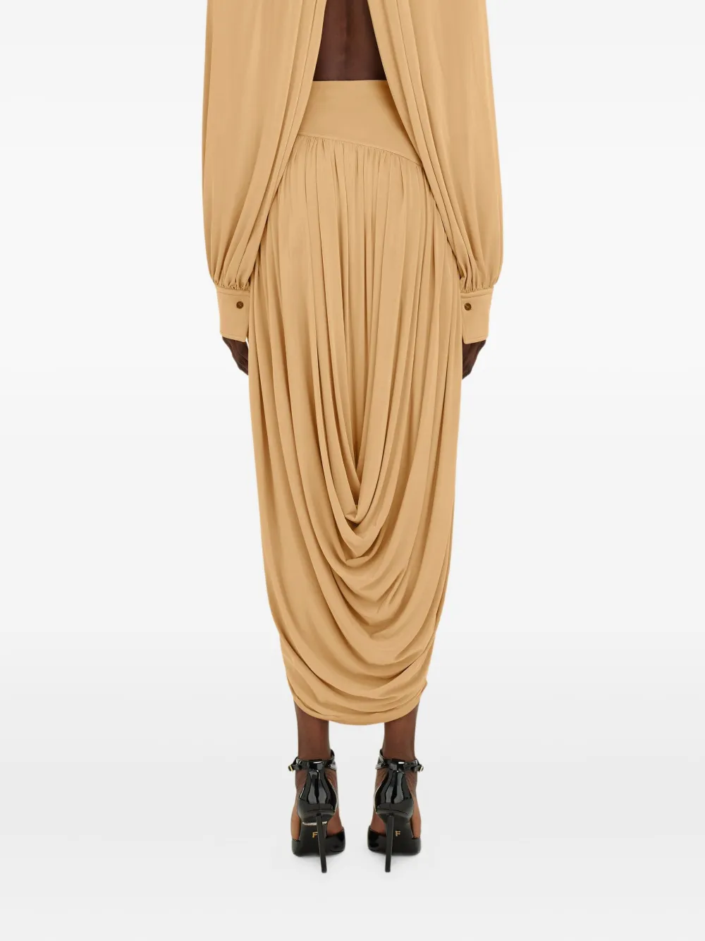 Ferragamo Rok met basque-detail Beige