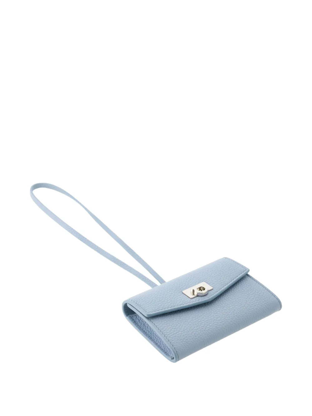 Ferragamo Gancini Buckle Card Holder Charm In Blue