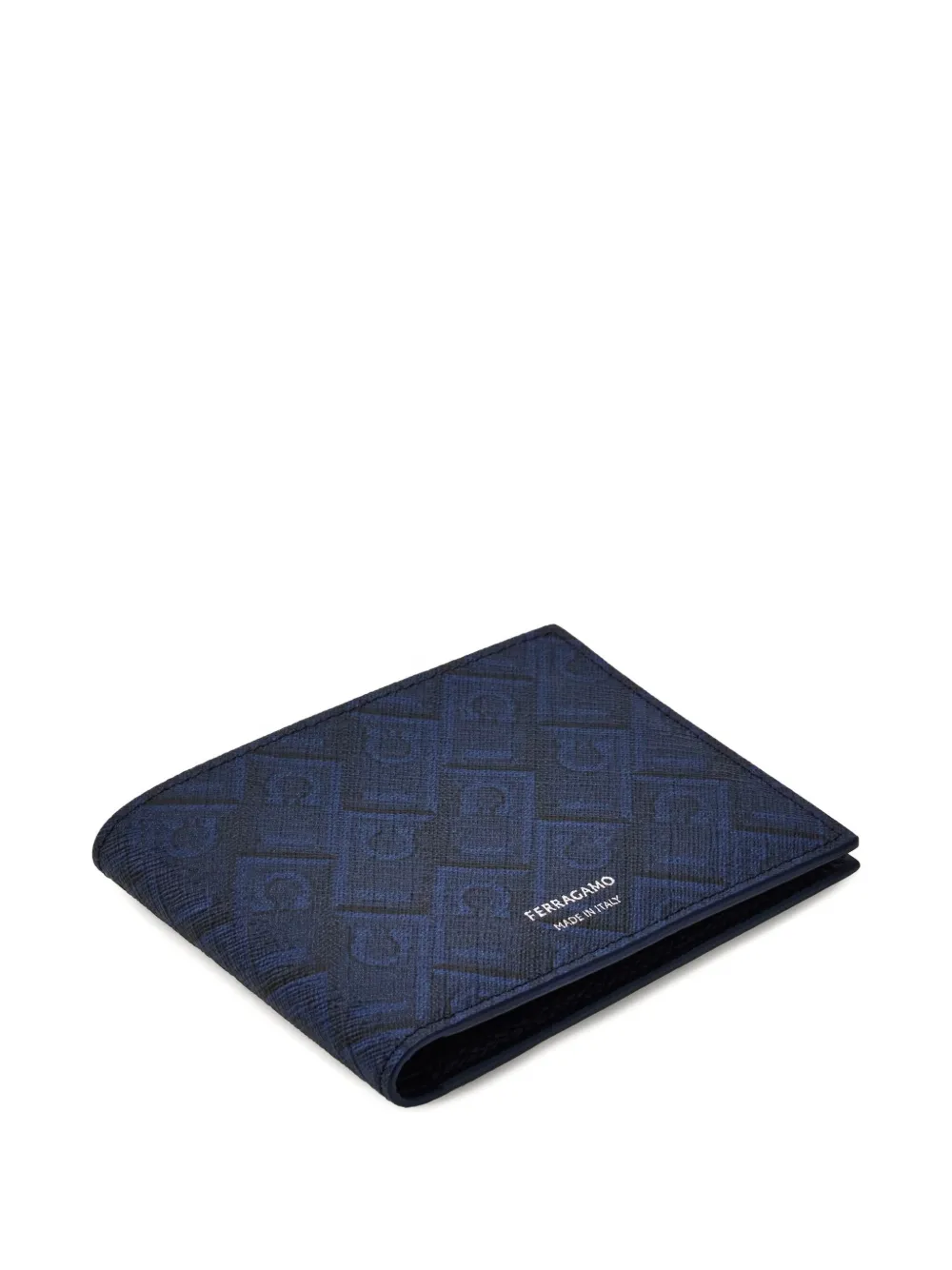  Ferragamo Monogram Print Wallet - Blue 