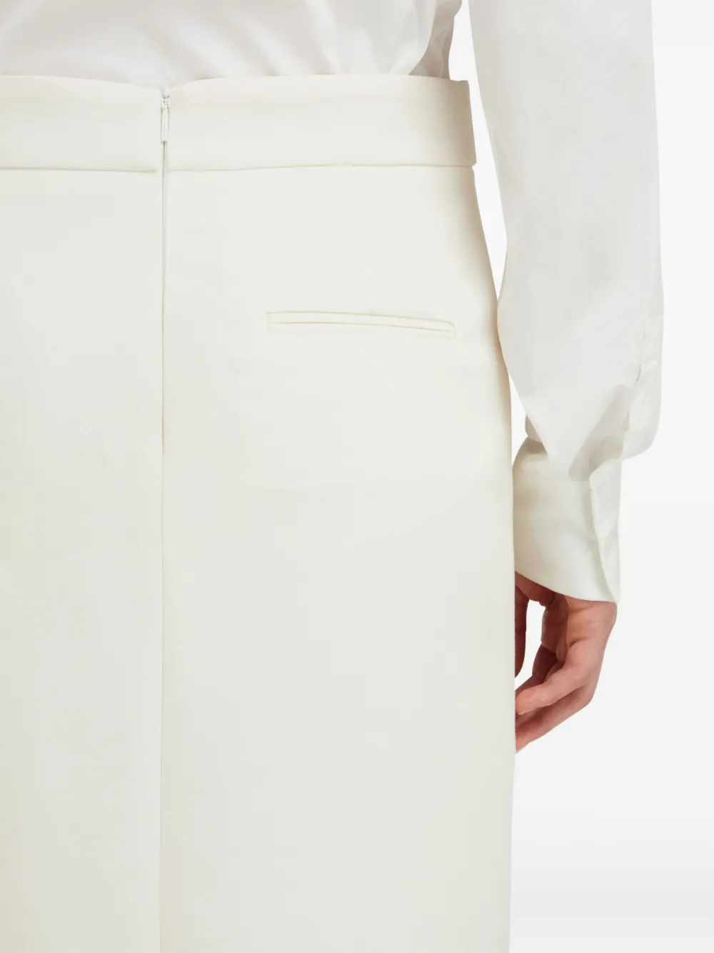 Ferragamo Buckle-detailing Pencil Skirt In Neutral