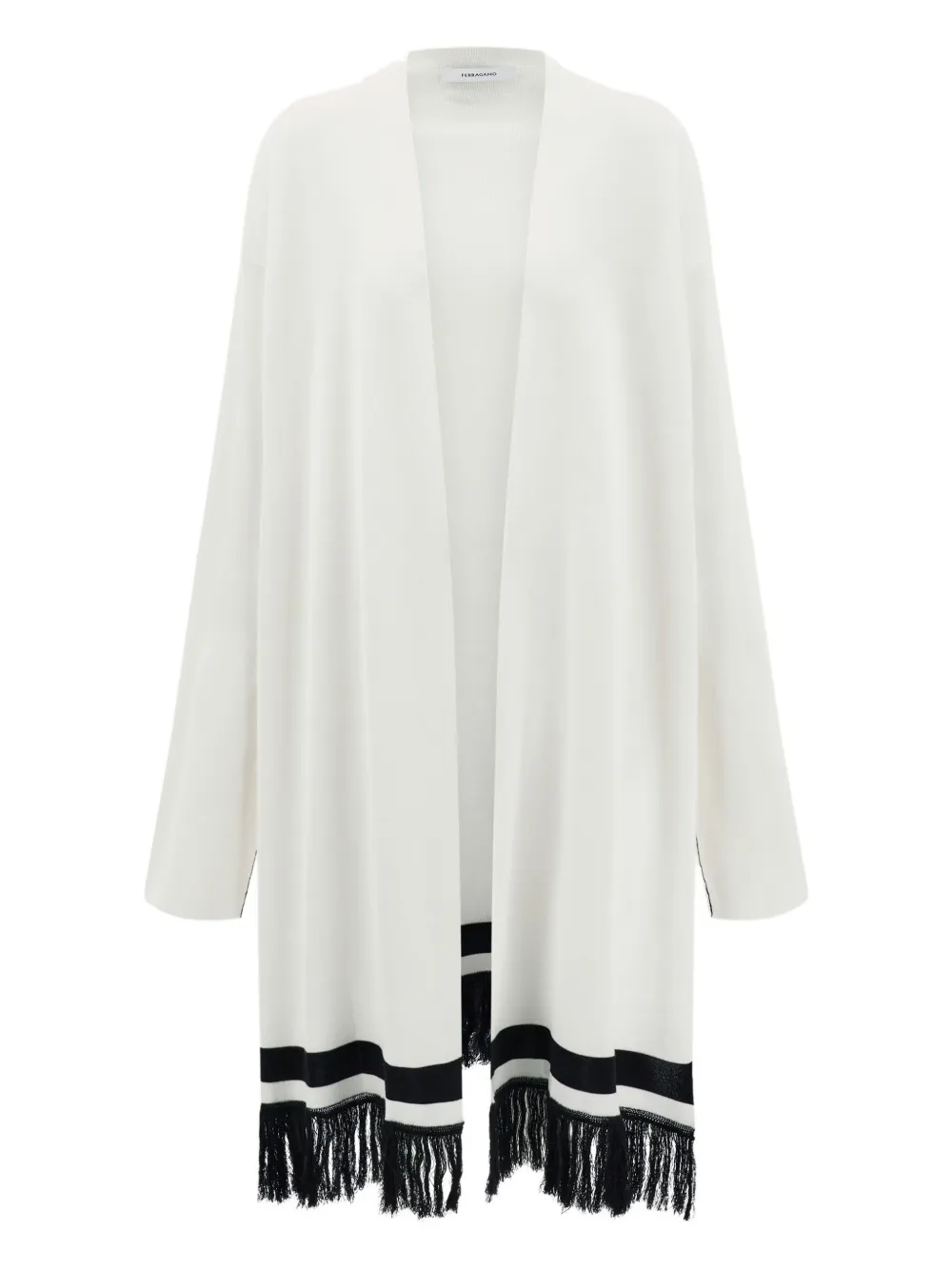 Ferragamo Cardigan con frange - Bianco