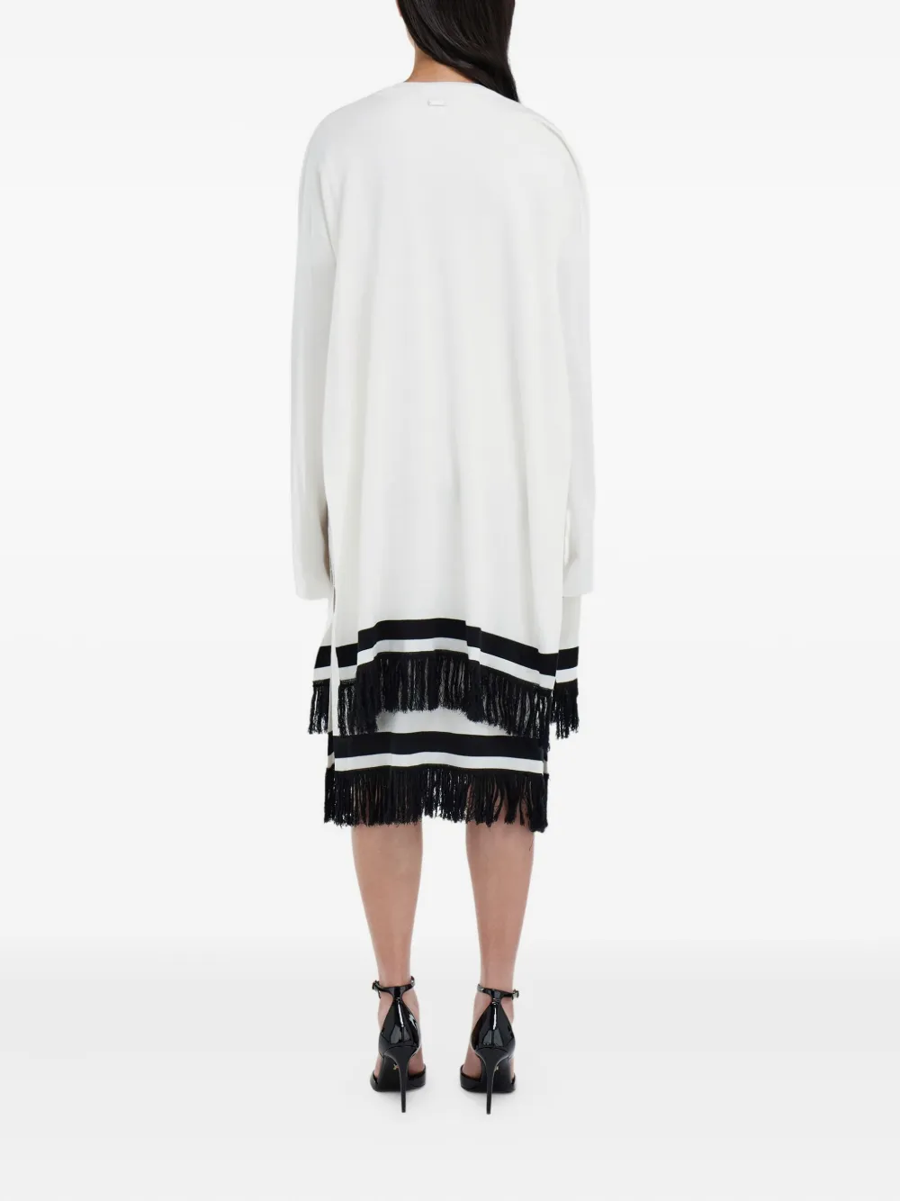  Ferragamo Cárdigan Con Flecos - Blanco 