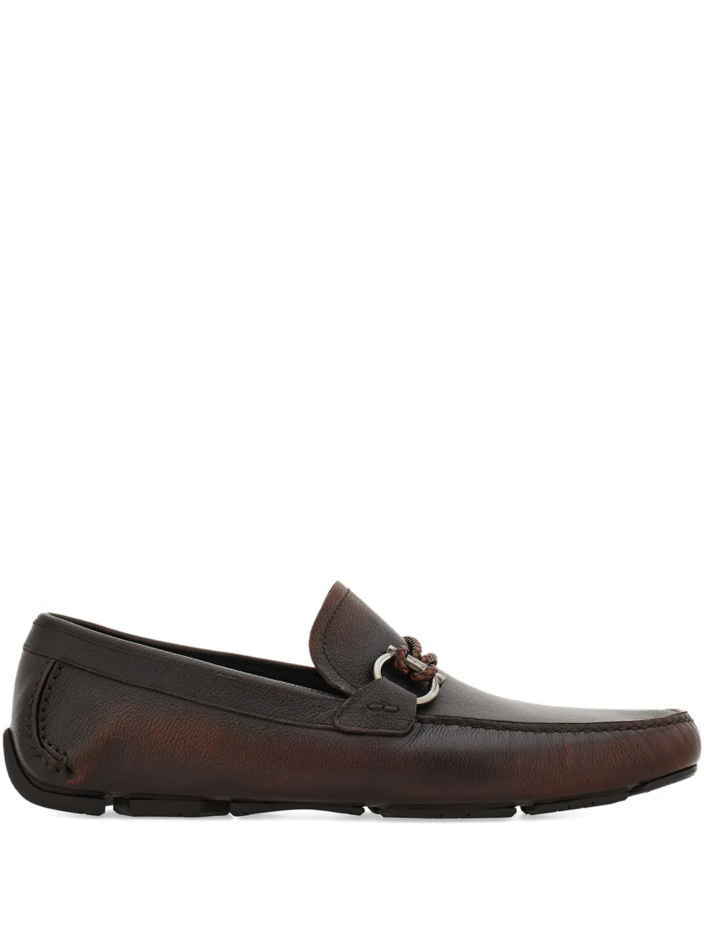 Ferragamo Gancini braided driver loafers - Brown
