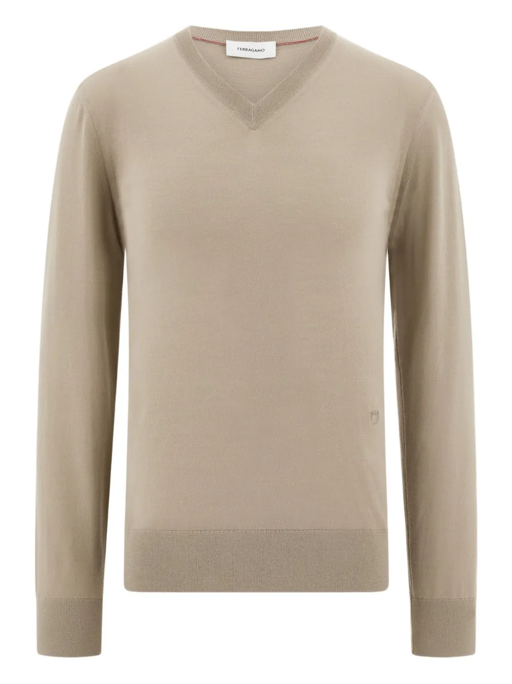 Ferragamo ribbed V-neck sweater - Neutrals