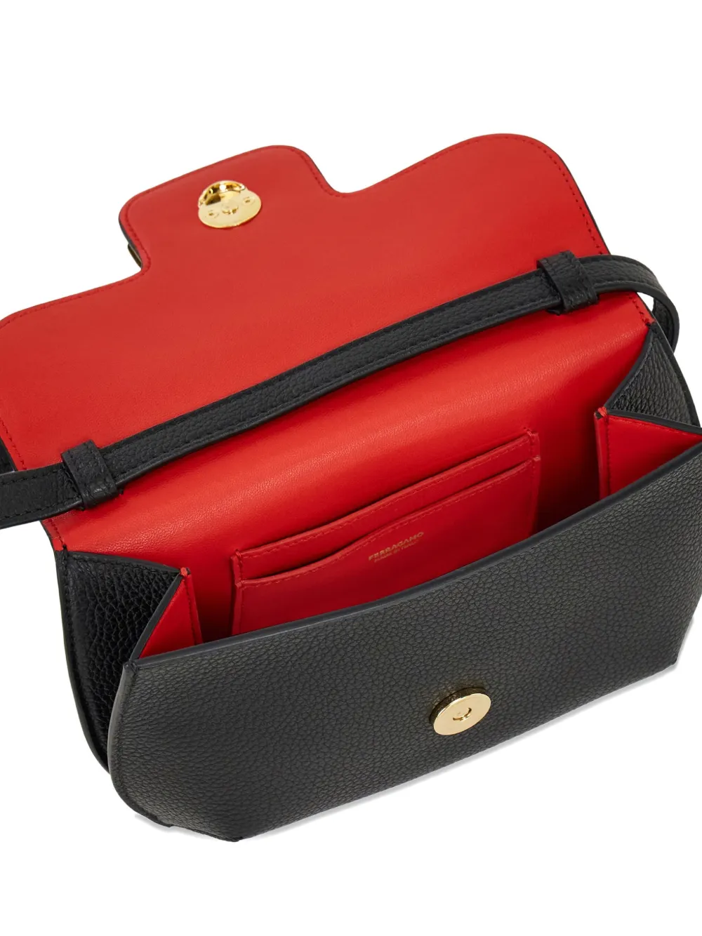 Ferragamo Gancini kleine crossbodytas met dubbele gesp Zwart