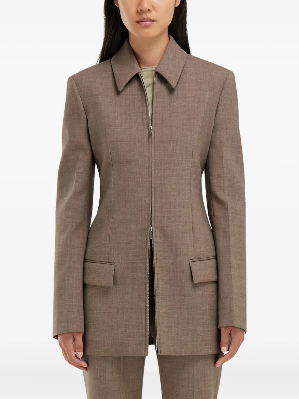  Ferragamo Zip-fastening Blazer - Brown 