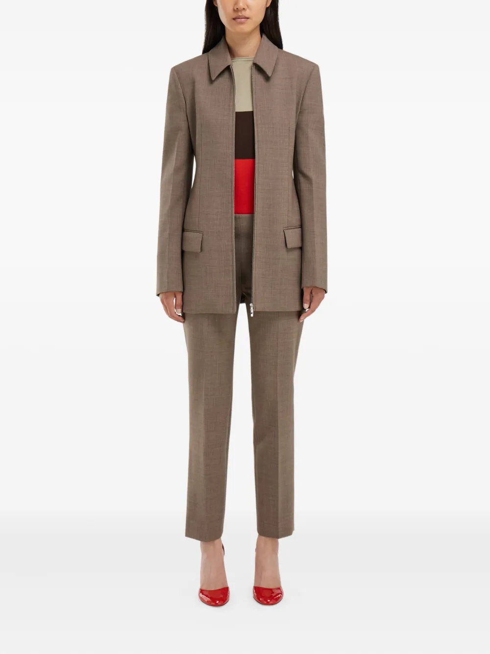  Ferragamo Zip-fastening Blazer - Brown 
