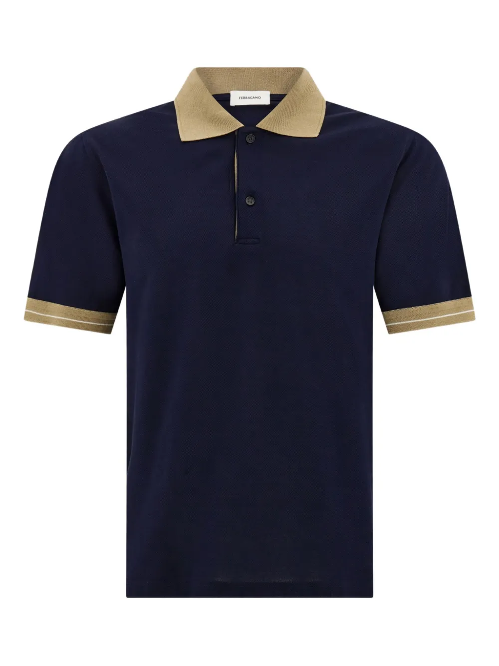 Ferragamo Polo con righe a contrasto - Blu
