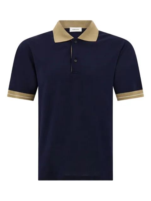 Ferragamo Contrasting stripe short sleeve polo shirt