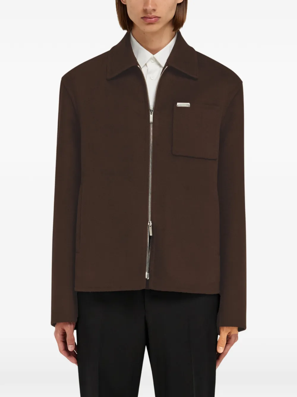  Ferragamo Patch-pocket Zip Jacket - Brown 
