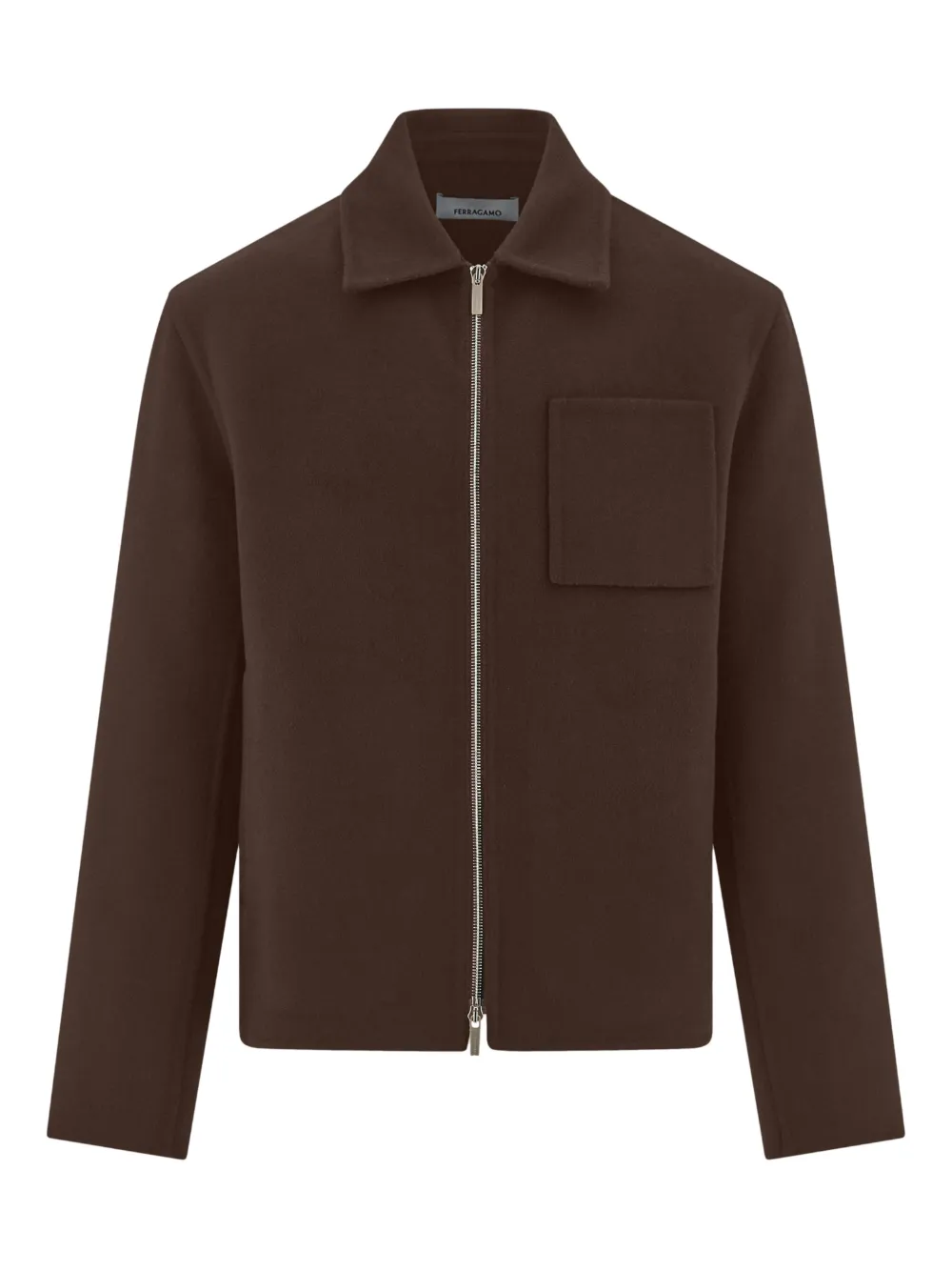 Ferragamo patch-pocket zip jacket | Brown | Image 1