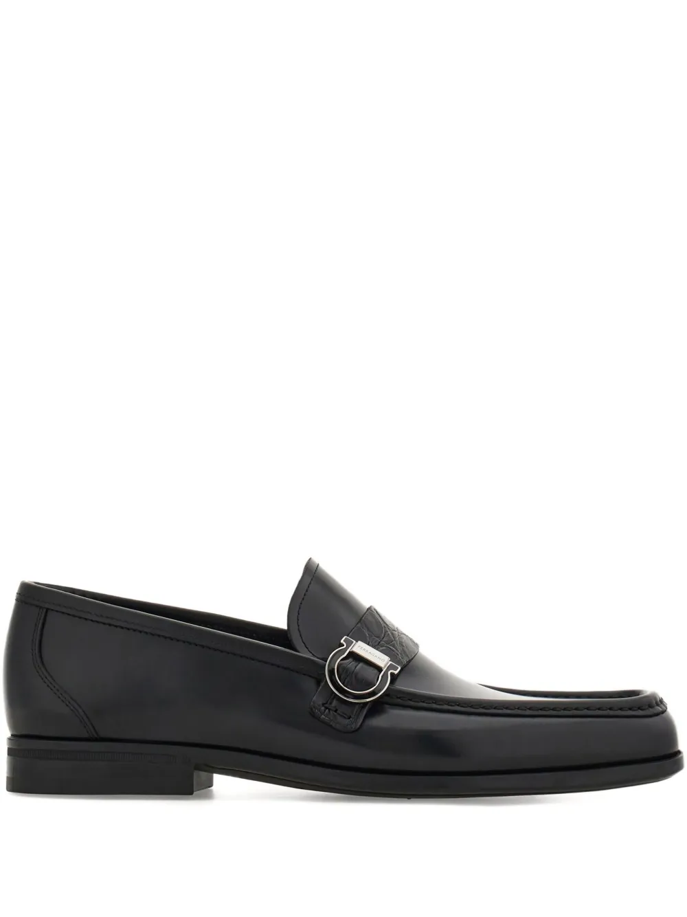 Ferragamo Gancini loafers met bandje Zwart