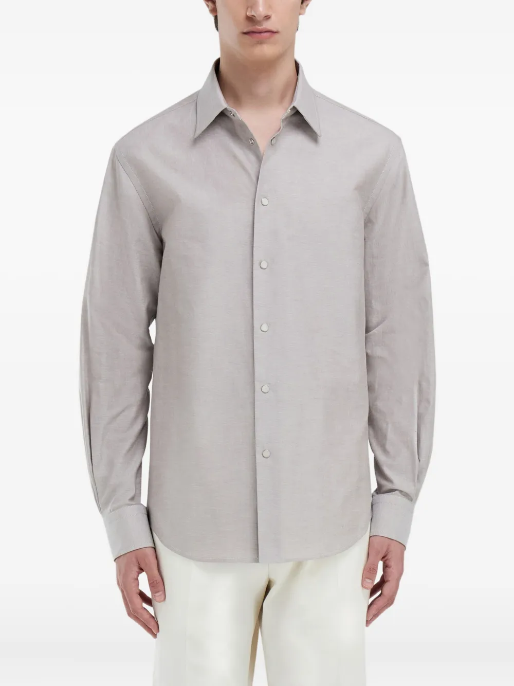  Ferragamo Snap-button Shirt - Grey 