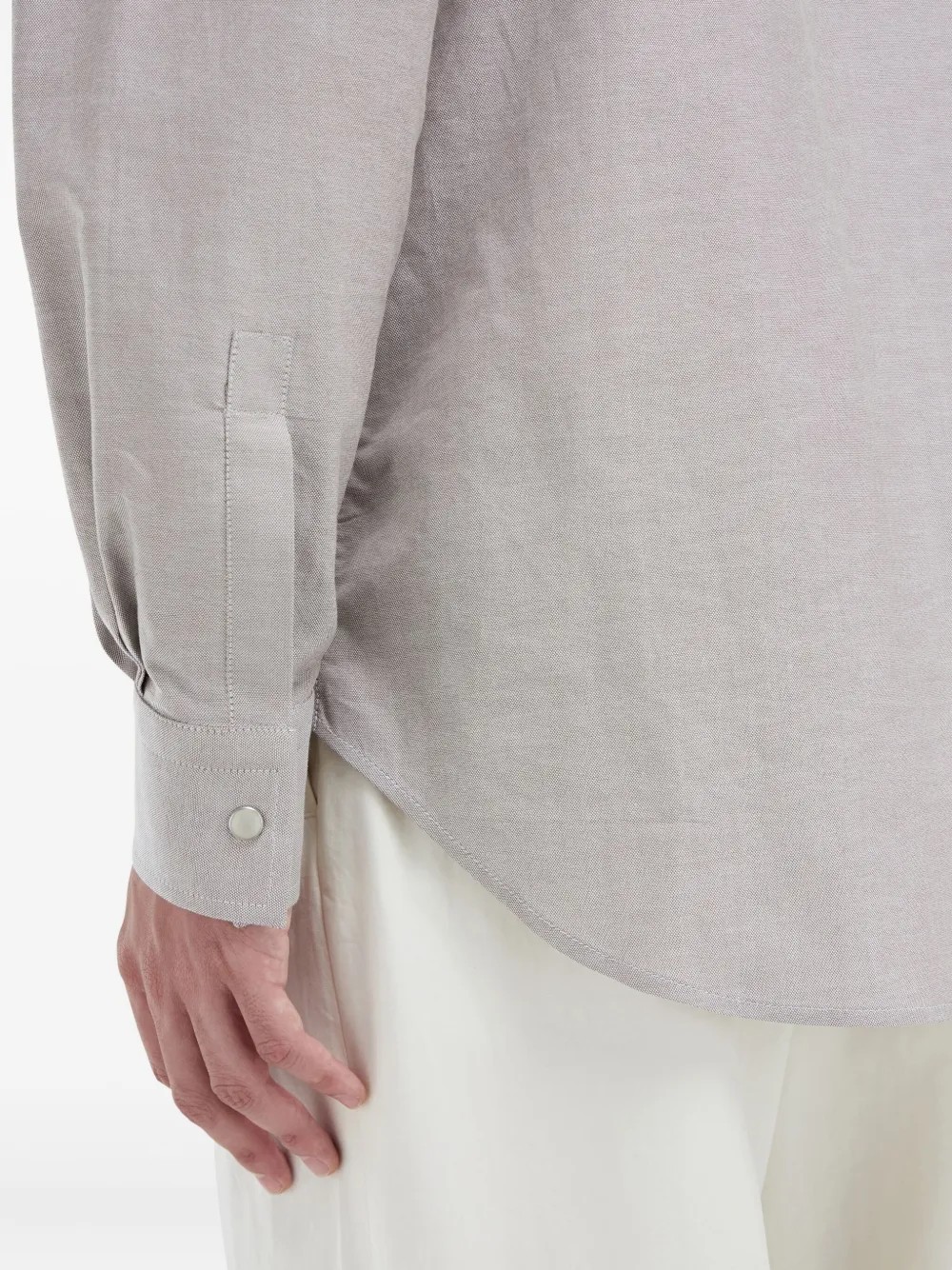 Ferragamo Overhemd met drukknoop Grijs