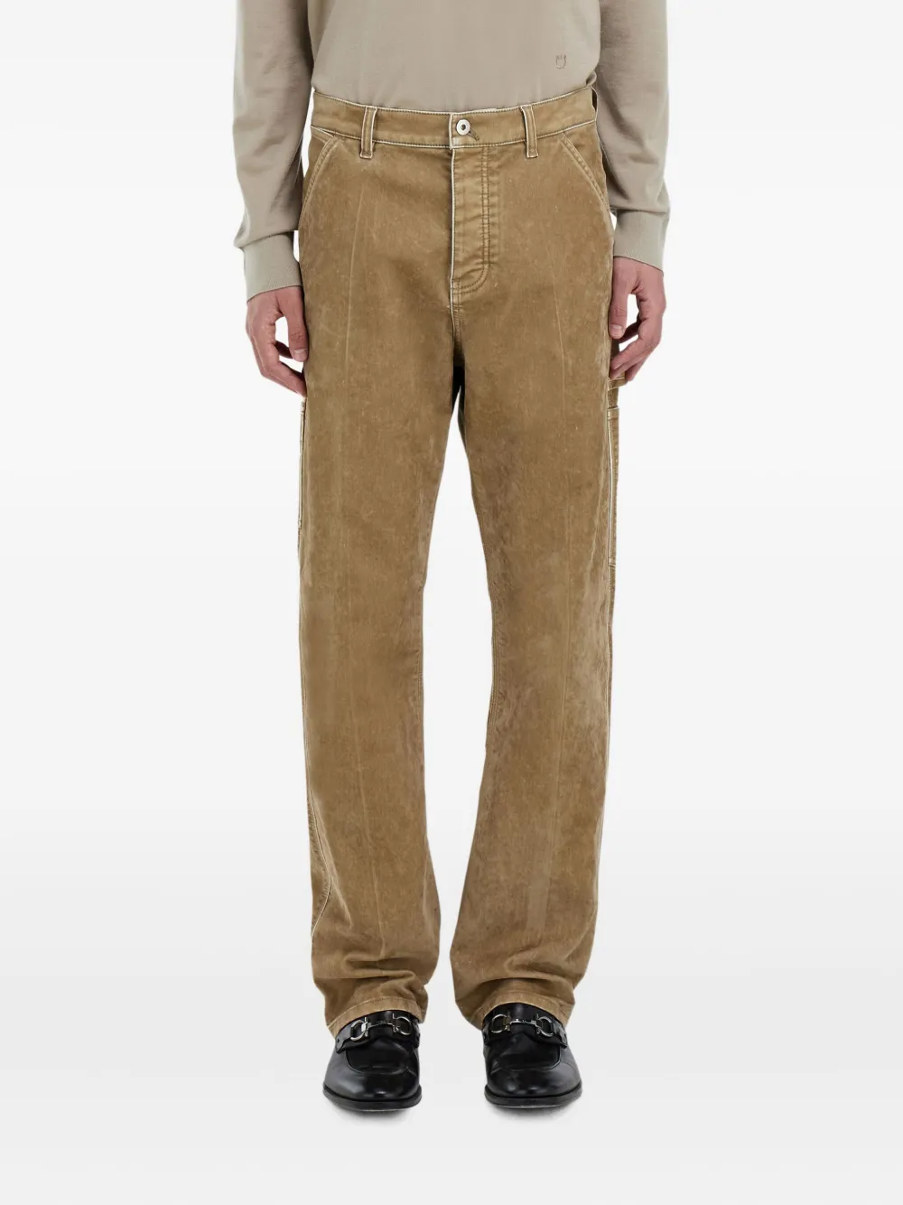 Ferragamo Flocked Patch Pocket Cargo Trousers - Brown 