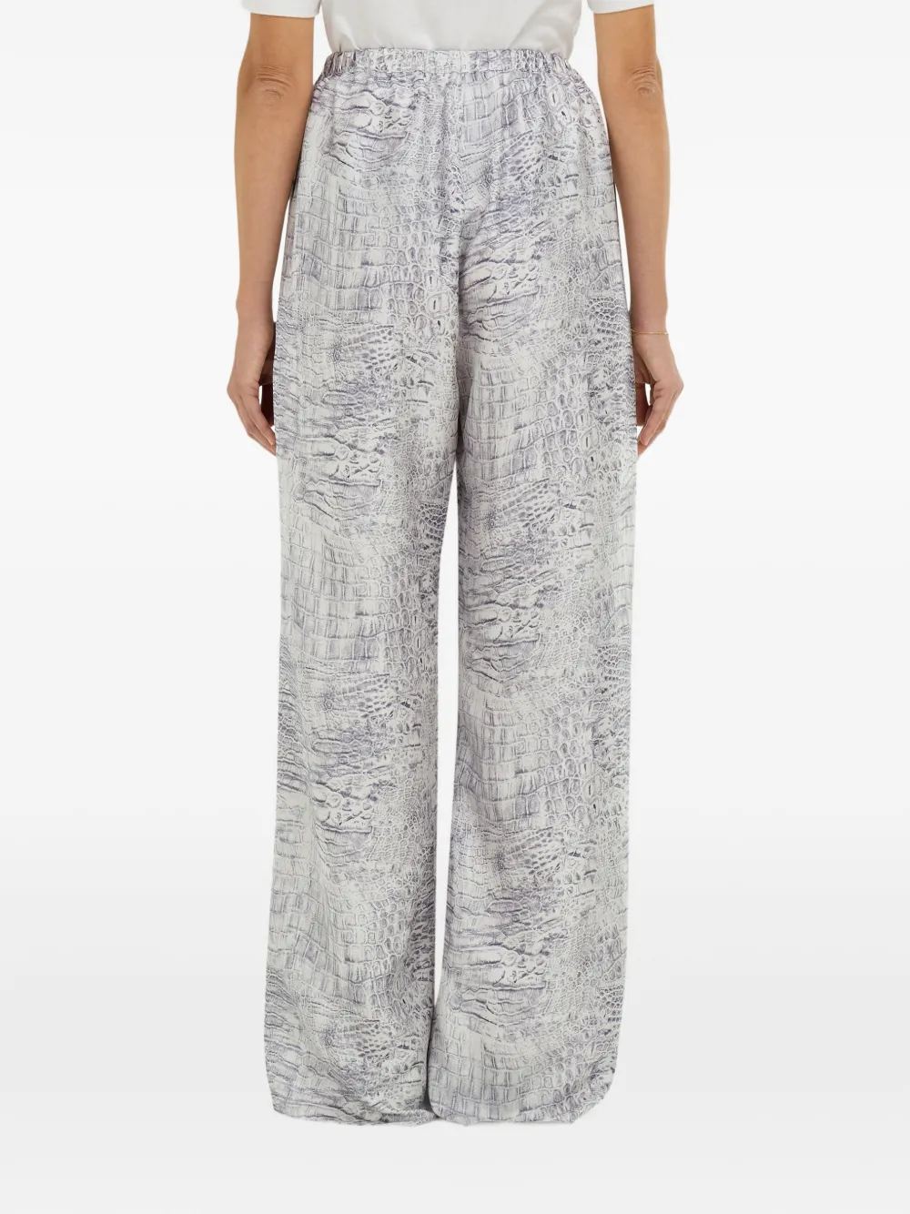 Ferragamo Broek met elastische tailleband en dierenprint Grijs
