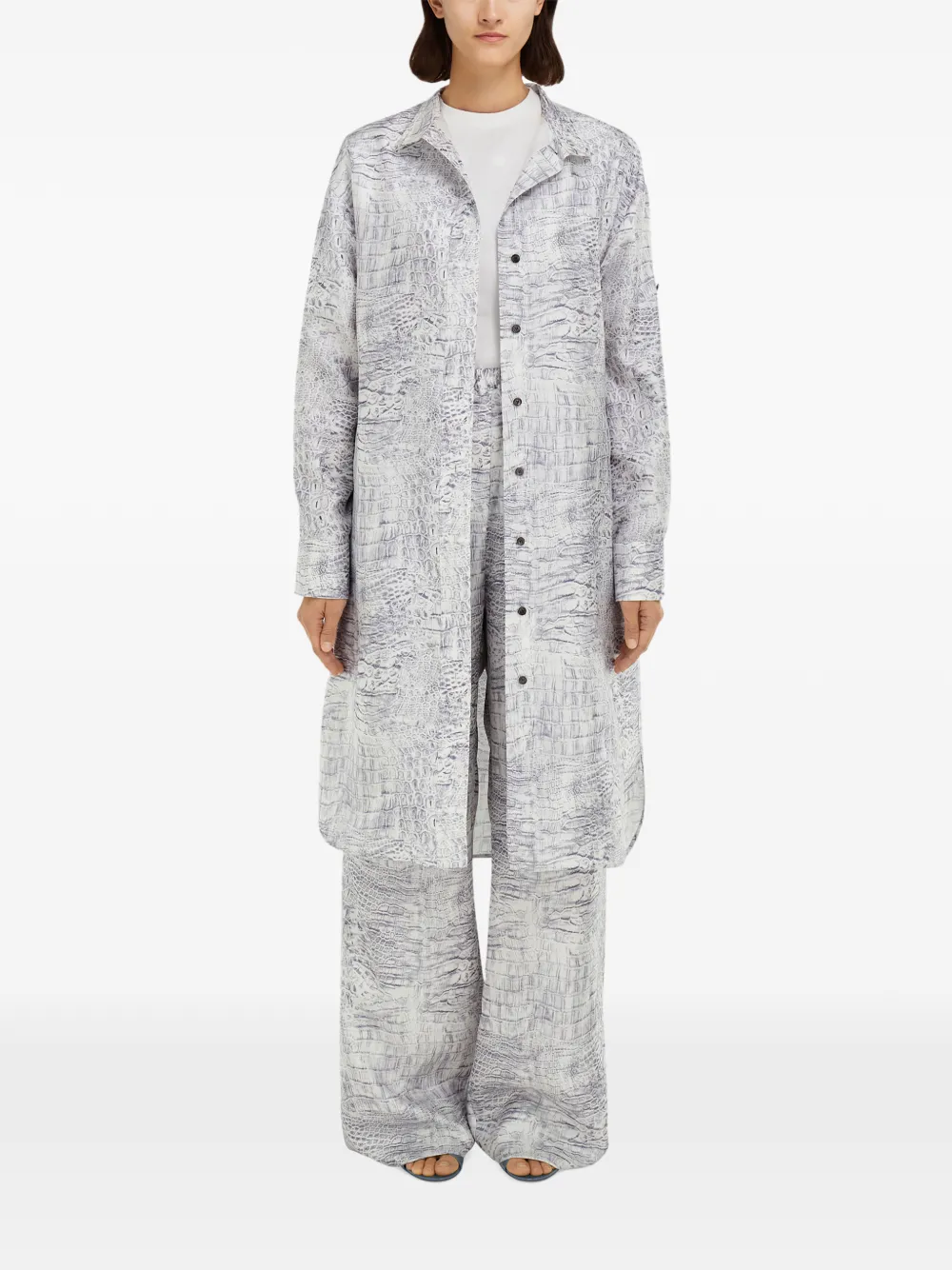 Ferragamo animal-print elastic-waistband trouser - Grijs