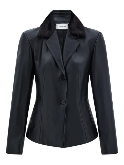 Ferragamo shearling-collar nappa blazer